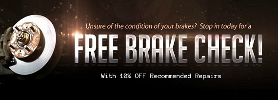 free brake check with 10 percent off recommended brake repairs